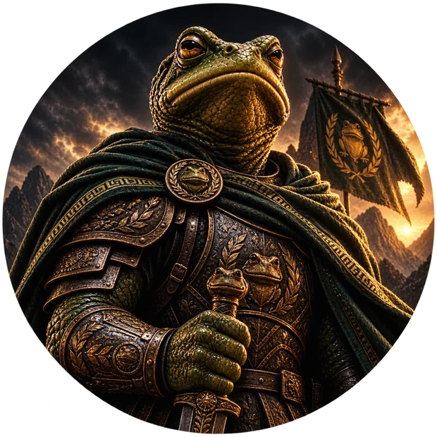Kekius Odysseus in bronze armour beneath his standard